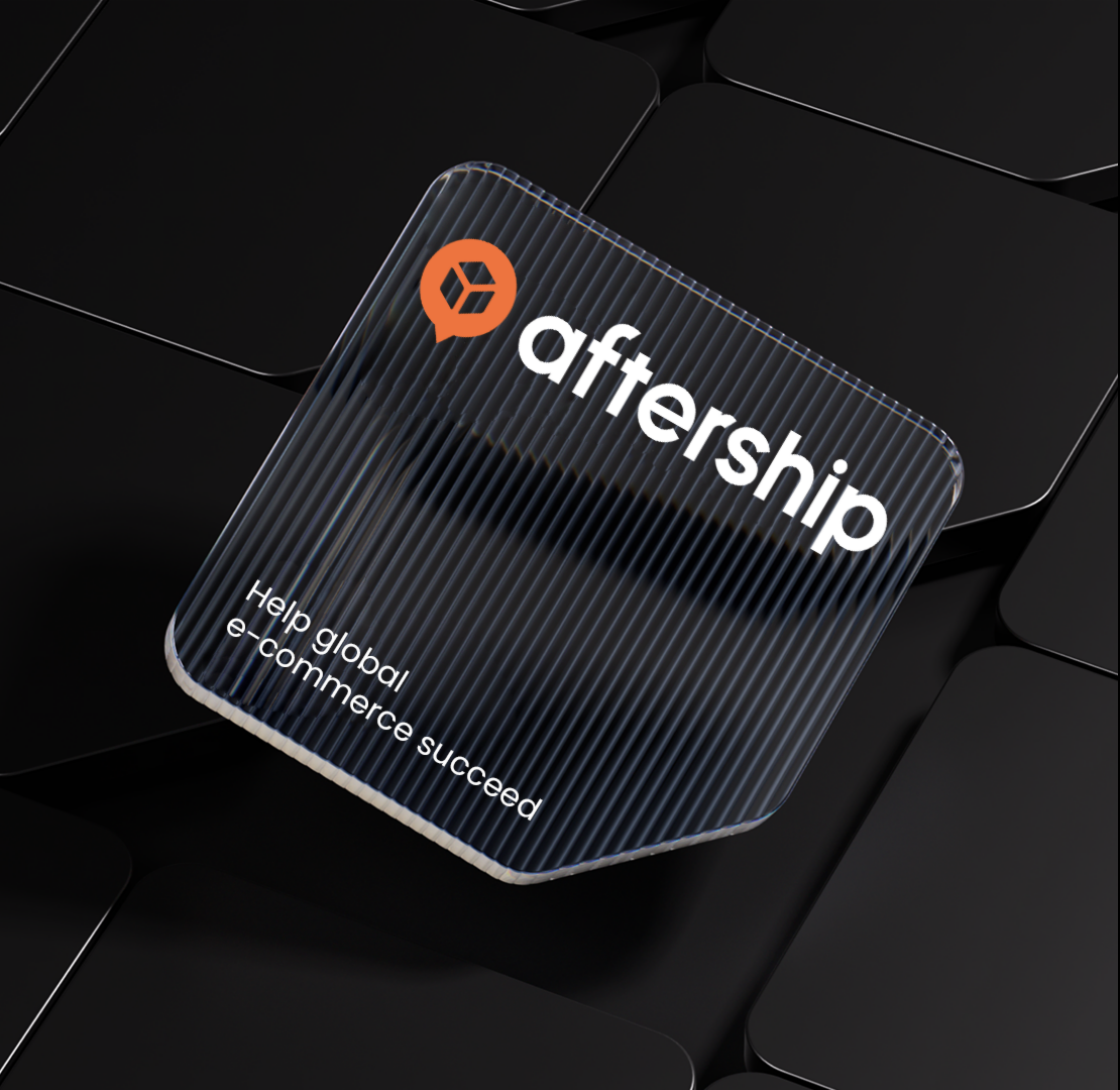 带有 AfterShip 新标志的立体品牌铭牌