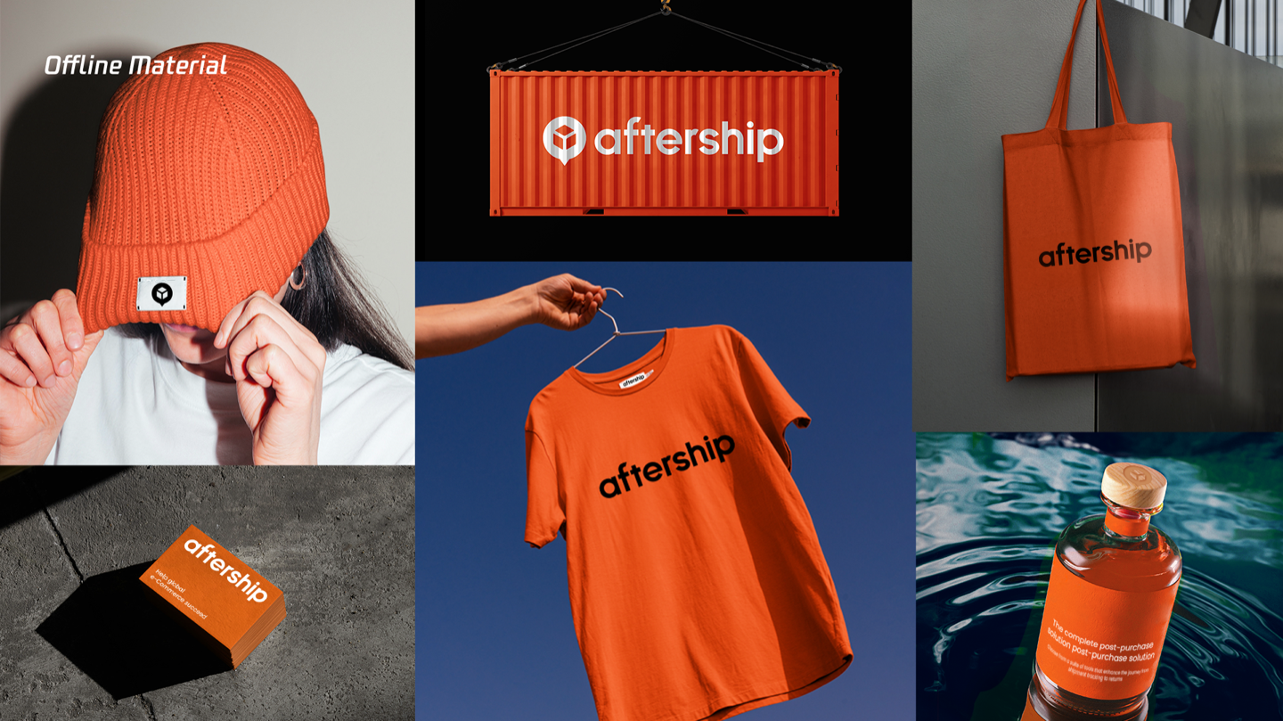 AfterShip 帽子、集装箱、服装与包装等线下物料