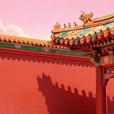 红墙屋檐